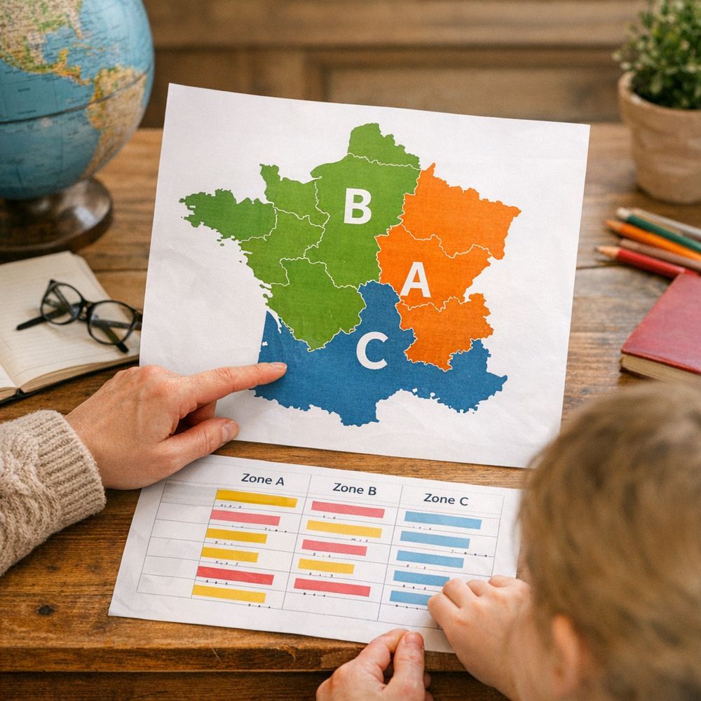 Quelle est votre zone scolaire&nbsp;: A, B ou C&nbsp;?