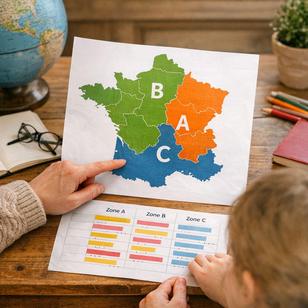 Quelle est votre zone scolaire&nbsp;: A, B ou C&nbsp;?