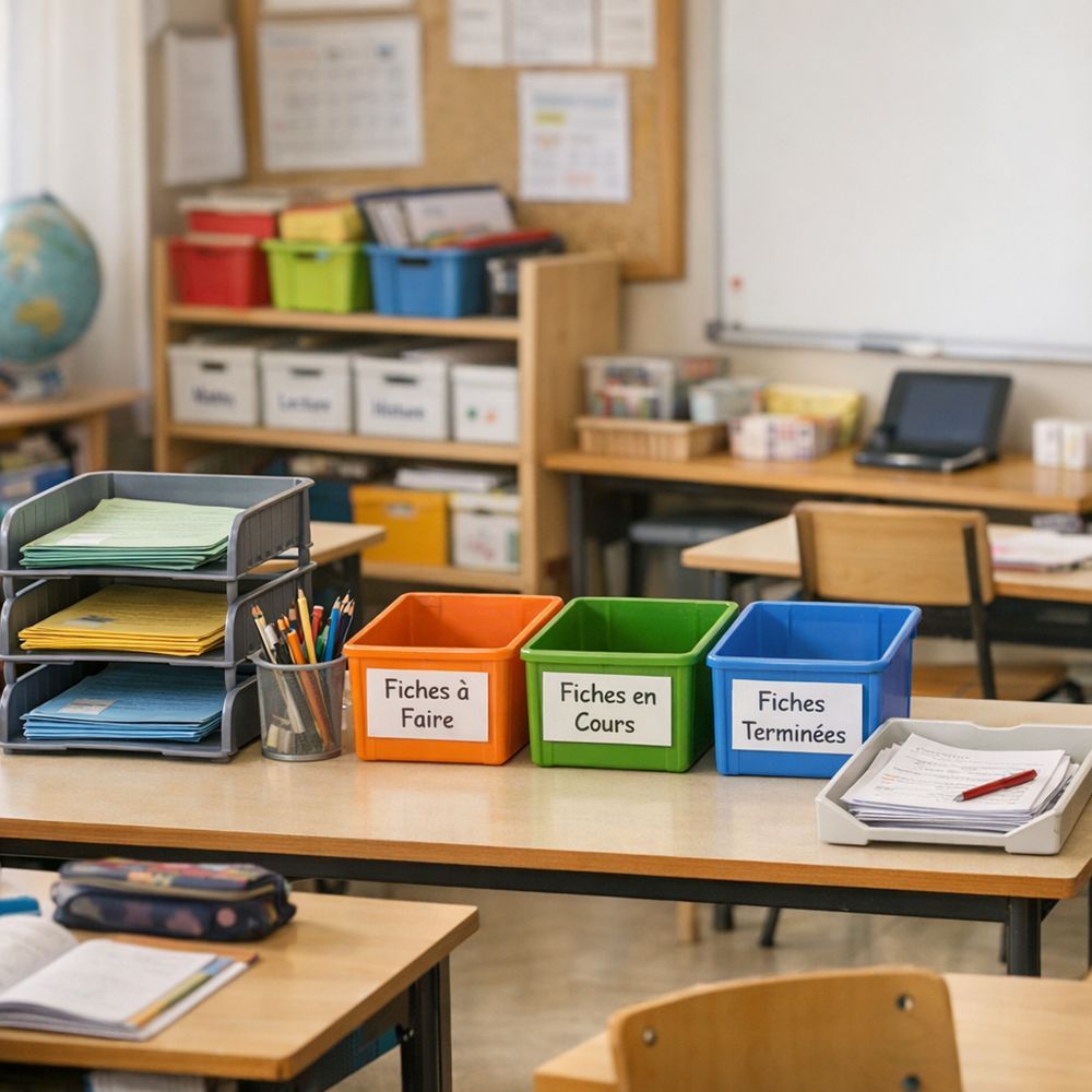 Repère 4 — Organiser les fiches, les bacs et la restitution sans surcharger la classe