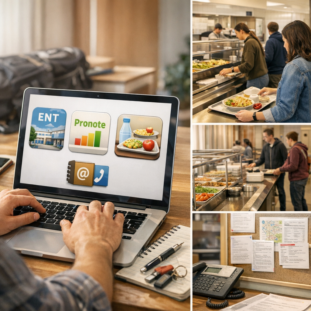 Accès directs&nbsp;: ENT, Pronote, restauration et contacts utiles