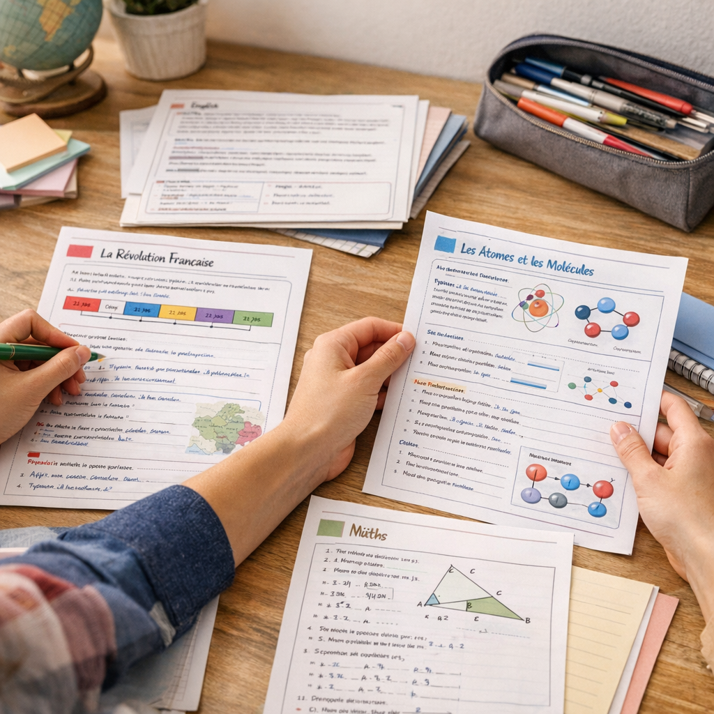 Adapter la fiche selon la matière, la classe et le type d'évaluation